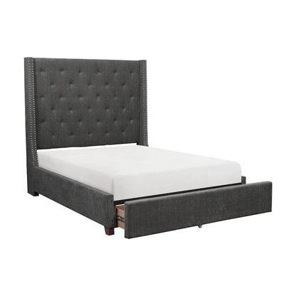 Homelegance  - Fairborn California King Platform Bed W/ Storage Footboard in Gray - 5877KGY-1CKDWx  view 1