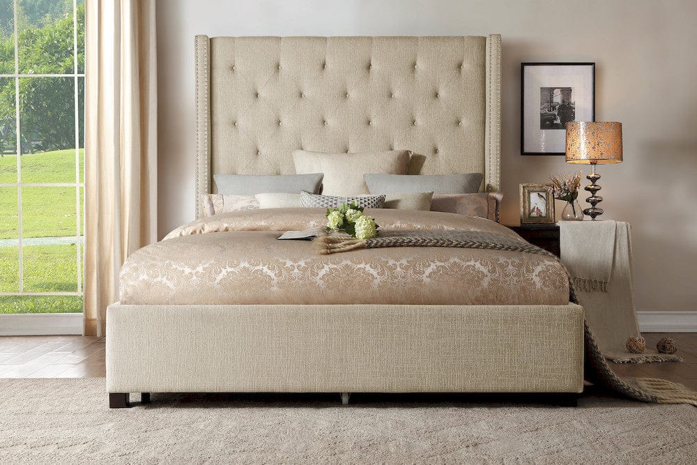 Homelegance  - Fairborn Eastern King Platform Bed W/ Storage Footboard in Beige - 5877KBE-1EKDWx  view 11
