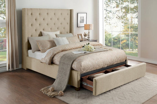 Homelegance  - Fairborn Full Platform Bed W/ Storage Footboard in Beige - 5877FBE-1DWx  view 2