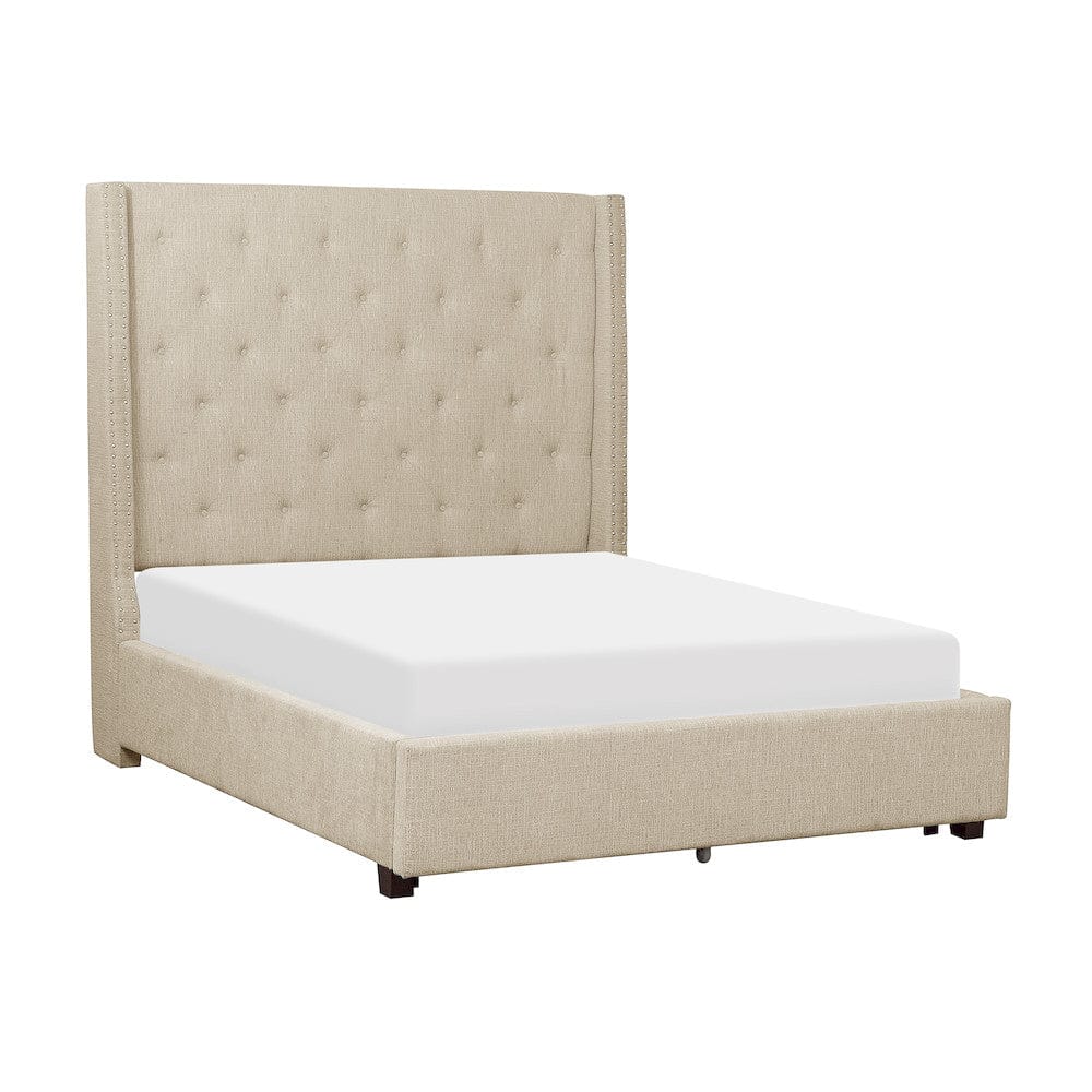 Homelegance  - Fairborn Full Platform Bed W/ Storage Footboard in Beige - 5877FBE-1DWx  view 7