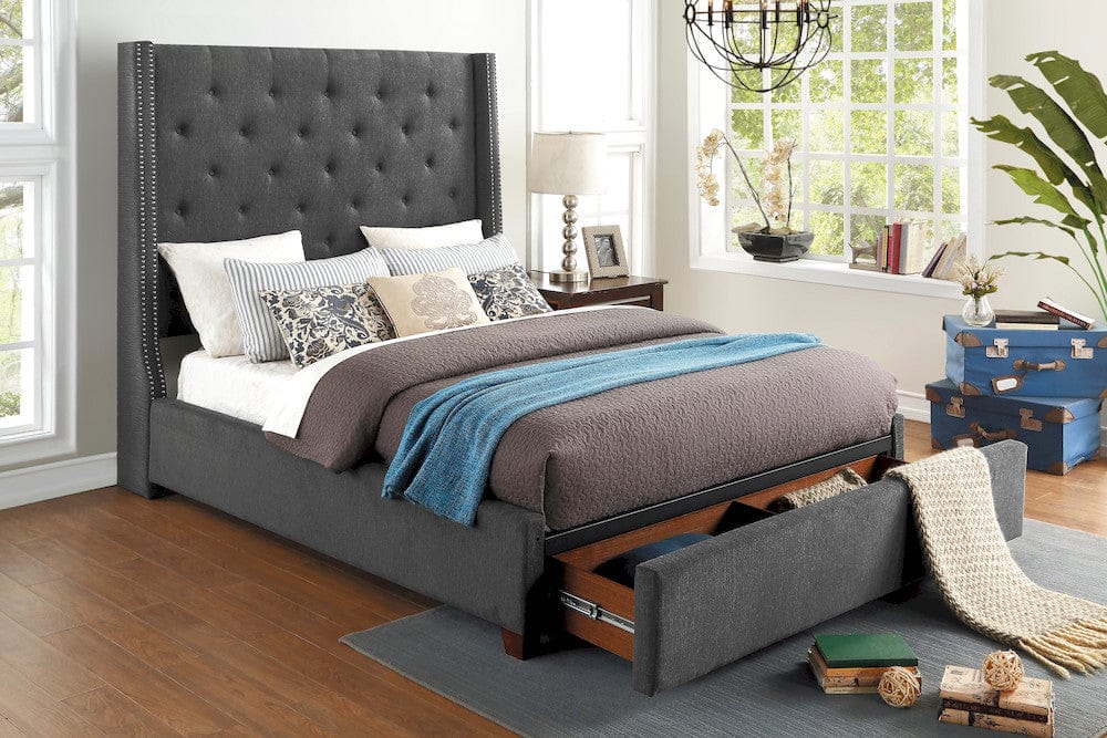 Homelegance  - Fairborn Full Platform Bed W/ Storage Footboard in Gray - 5877FGY-1DWx  view 9