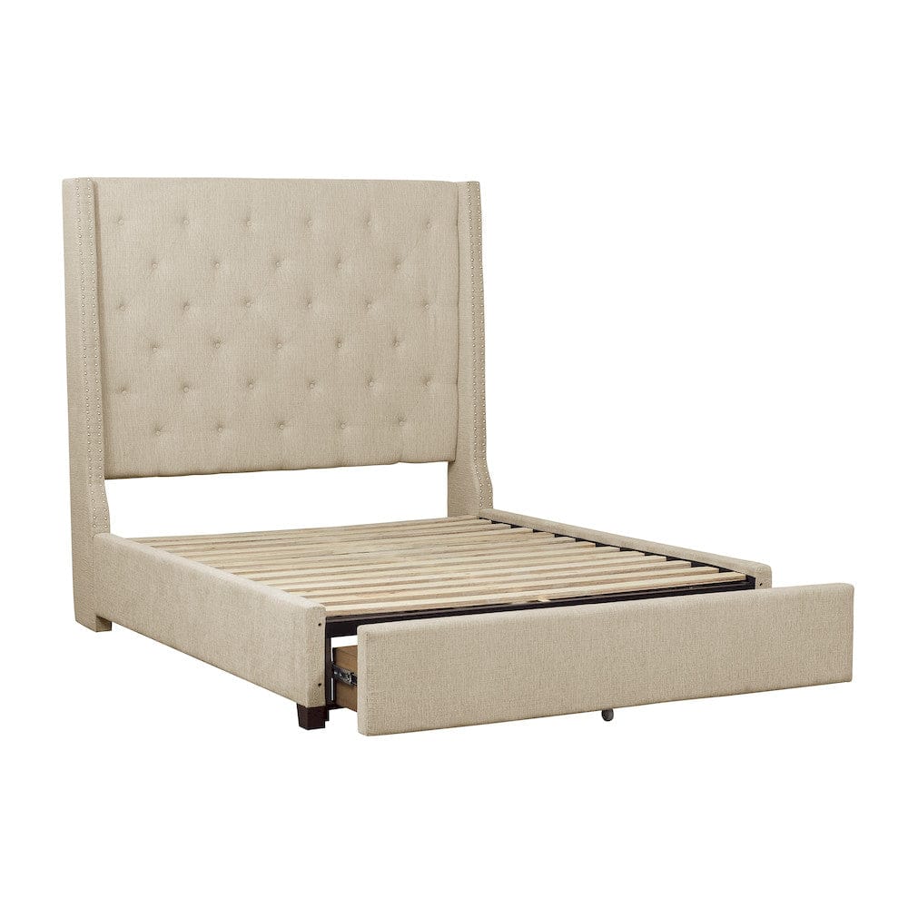 Homelegance  - Fairborn Queen Platform Bed W/ Storage Footboard in Beige - 5877BE-1DWx  view 2