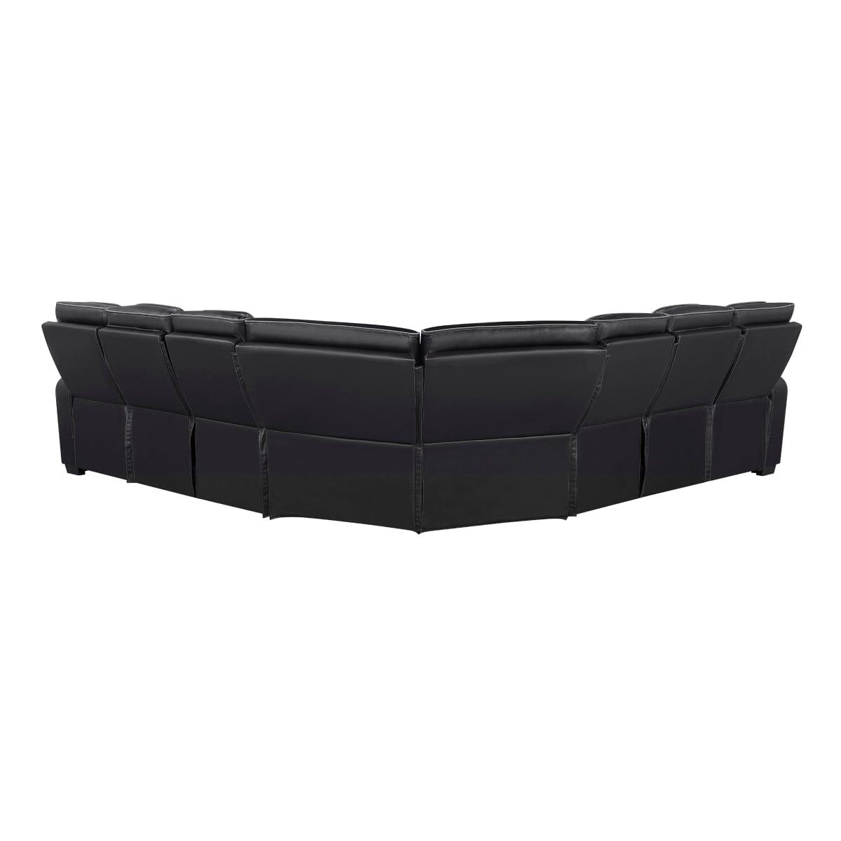 Homelegance  - Fairway 3-Piece Power Reclining Sectional W/ Center Power Headrests, Storage Arms, Cup holders, Charging Ports, Reading Lights, Wireless Chargers, Charging Ports and LED in Black - 9516BLKSx33L3RPWH view 2