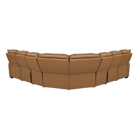 Homelegance  - Fairway 3-Piece Power Reclining Sectional W/ Center Power Headrests, Storage Arms, Cup holders, Charging Ports, Reading Lights, Wireless Chargers, Charging Ports and LED in Brown - 9516BRWSx33L3RPWH view 2