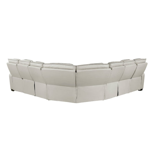 Homelegance  - Fairway 3-Piece Power Reclining Sectional W/ Center Power Headrests, Storage Arms, Cup holders, Charging Ports, Reading Lights, Wireless Chargers, Charging Ports and LED in Taupe - 9516TPESx33L3RPWH view 2