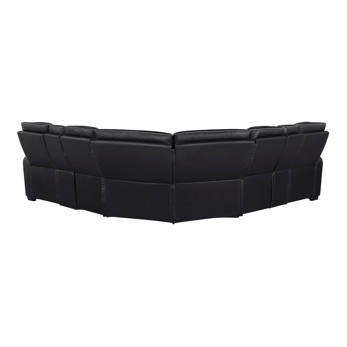 Homelegance  - Fairway 3-Piece Power Reclining Sectional W/ Consoles, Power Headrests, Storage Arms(Top and Side), Cup holders, Charging Ports, Wireless speakers and LED lighting in Black - 9516BLKSx32LCN2RCNPWH view 2