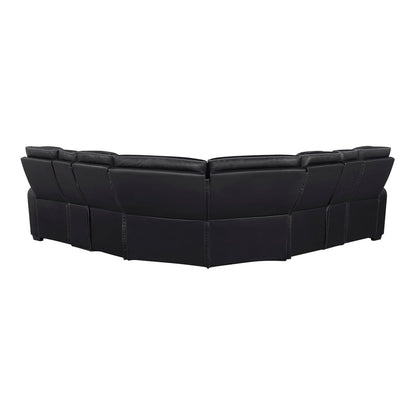 Homelegance  - Fairway 3-Piece Power Reclining Sectional W/ Consoles, Power Headrests, Storage Arms(Top and Side), Cup holders, Charging Ports, Wireless speakers and LED lighting in Black - 9516BLKSx32LCN2RCNPWH view 2