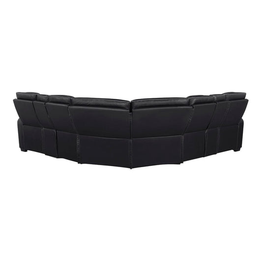 Homelegance  - Fairway 3-Piece Power Reclining Sectional W/ Consoles, Power Headrests, Storage Arms(Top and Side), Cup holders, Charging Ports, Wireless speakers and LED lighting in Black - 9516BLKSx32LCN2RCNPWH view 2