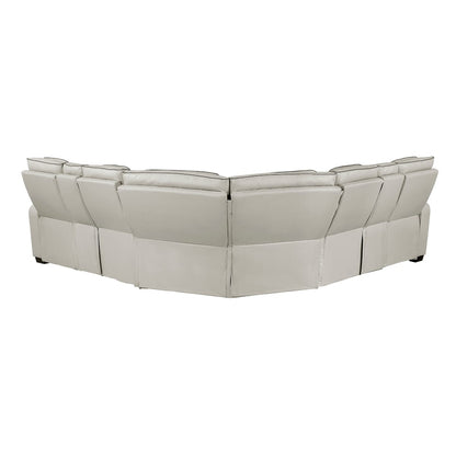 Homelegance  - Fairway 3-Piece Power Reclining Sectional W/ Consoles, Power Headrests, Storage Arms(Top and Side), Cup holders, Charging Ports, Wireless speakers and LED lighting in Taupe - 9516TPESx32LCN2RCNPWH view 2