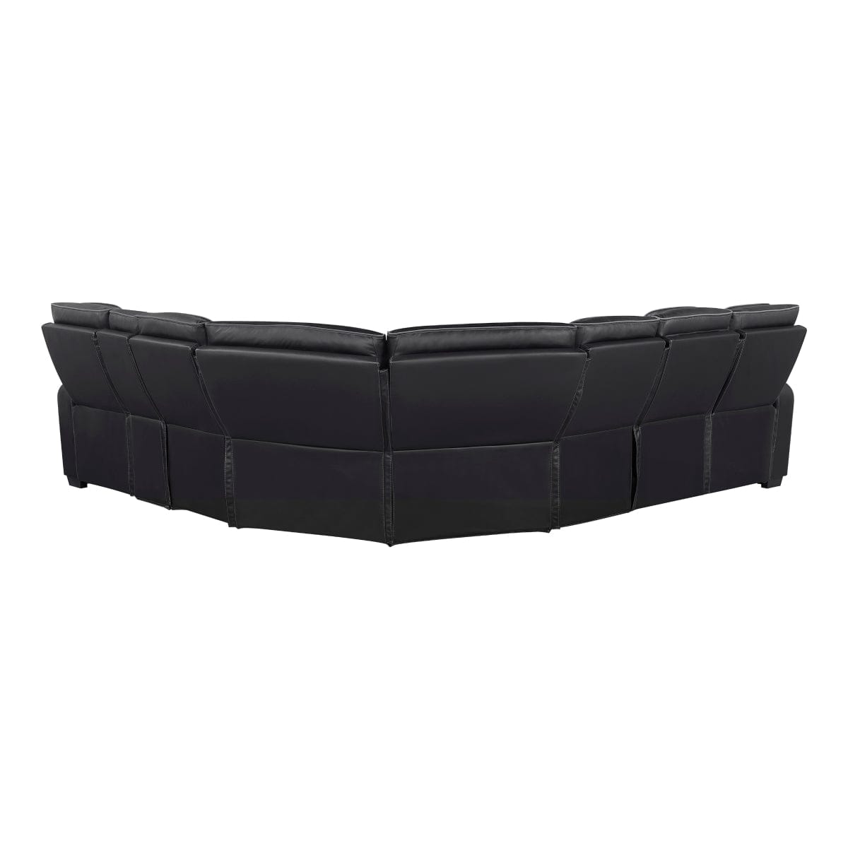 Homelegance  - Fairway 3-Piece Power Reclining Sectional W/ Right Side Console, Power Headrests, Storage Arms, Cup holders, Reading Lights, Charging Ports, Wireless speakers, 2 Wireless Chargers, and LED in Black - 9516BLKSx33L2RCNPWH view 2