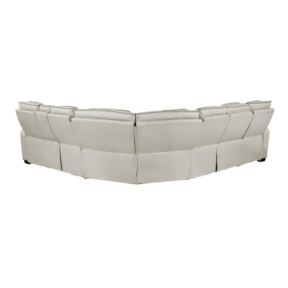 Homelegance  - Fairway 3-Piece Power Reclining Sectional W/ Right Side Console, Power Headrests, Storage Arms, Cup holders, Reading Lights, Charging Ports, Wireless speakers, 2 Wireless Chargers, and LED in Taupe - 9516TPESx33L2RCNPWH view 2