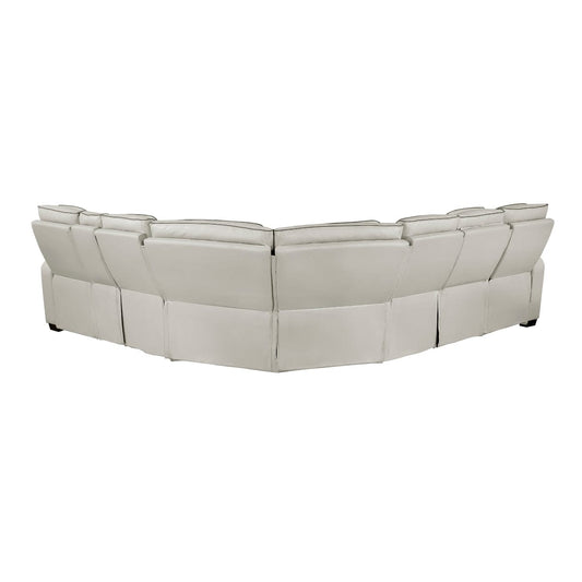 Homelegance  - Fairway 3-Piece Power Reclining Sectional W/ Right Side Console, Power Headrests, Storage Arms, Cup holders, Reading Lights, Charging Ports, Wireless speakers, 2 Wireless Chargers, and LED in Taupe - 9516TPESx33L2RCNPWH view 2