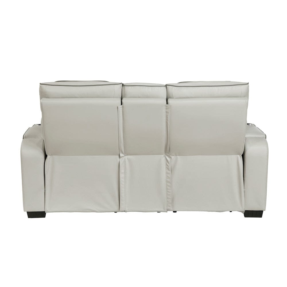 Homelegance  - Fairway Power Double Reclining Love Seat W/ Center Console, Power Headrests, Storage Arms(Top and Side), Cup holders, Charging Ports and LED lighting in Taupe - 9516TPE-2PWH  view 2
