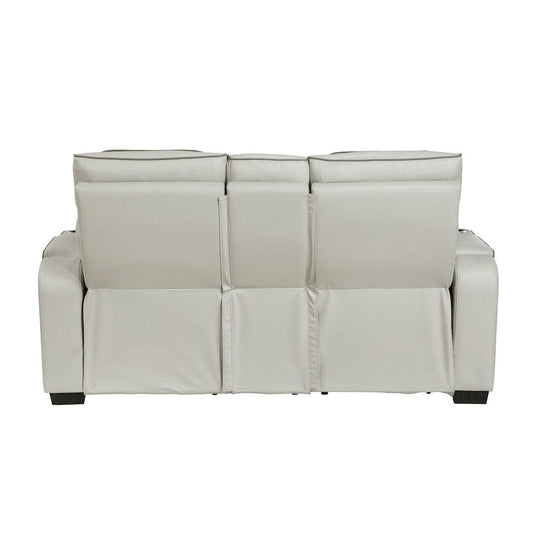 Homelegance  - Fairway Power Double Reclining Love Seat W/ Center Console, Power Headrests, Storage Arms(Top and Side), Cup holders, Charging Ports and LED lighting in Taupe - 9516TPE-2PWH  view 2