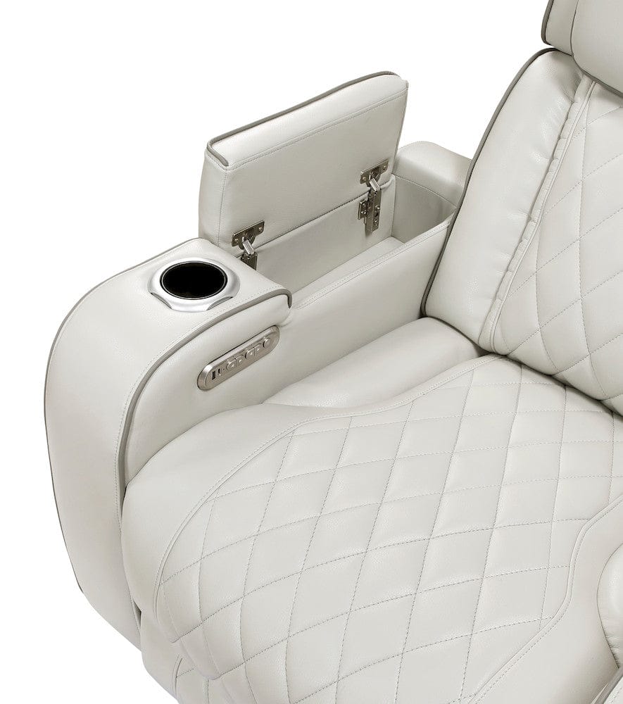 Homelegance  - Fairway Power Double Reclining Love Seat W/ Center Console, Power Headrests, Storage Arms(Top and Side), Cup holders, Charging Ports and LED lighting in Taupe - 9516TPE-2PWH  view 4