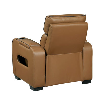 Homelegance  - Fairway Power Reclining Chair W/ Power Headrest, Cup holders and Storage Arms(Top and Side), Charging Ports and LED lighting in Brown - 9516BRW-1PWH  view 4