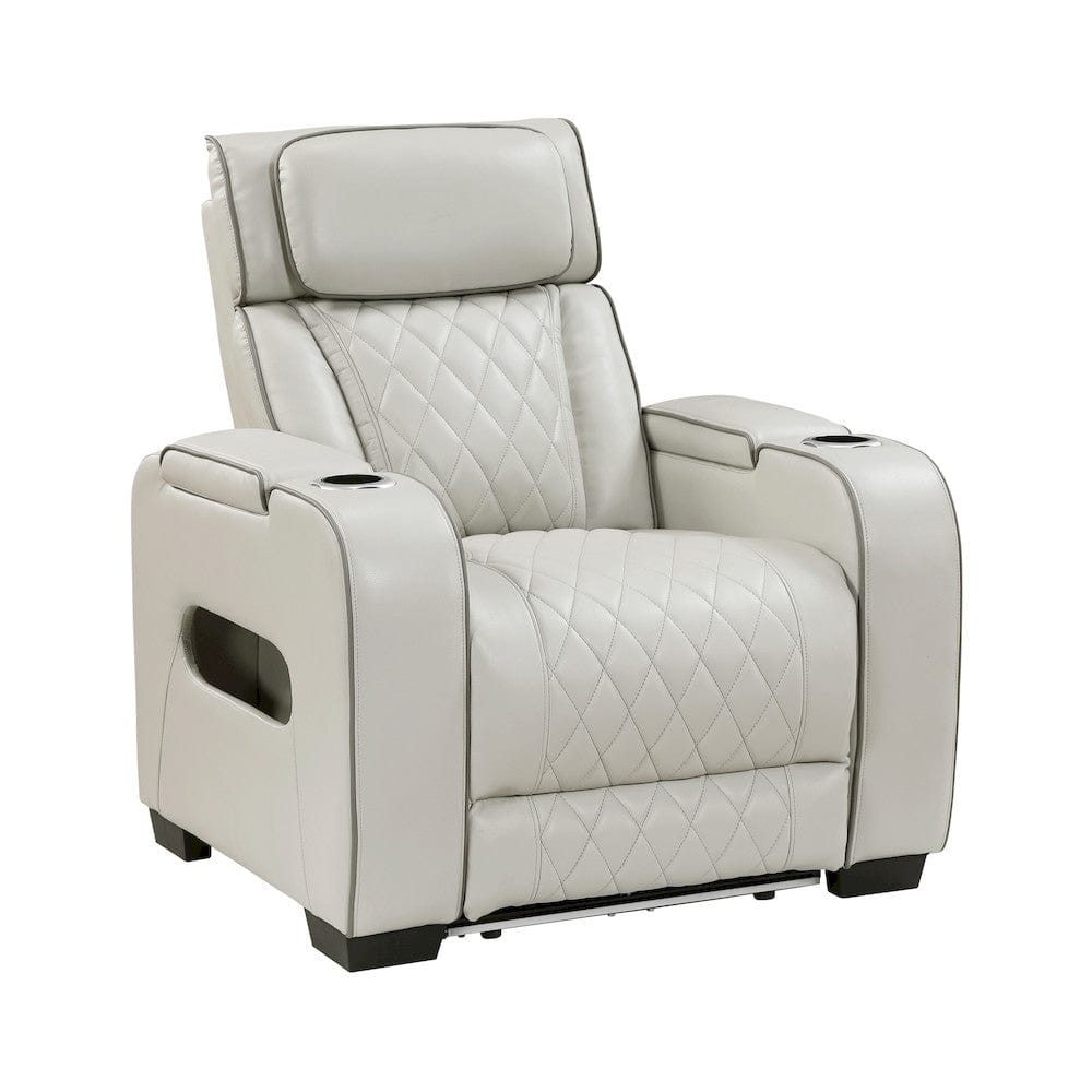Homelegance  - Fairway Power Reclining Chair W/ Power Headrest, Cup holders and Storage Arms(Top and Side), Charging Ports and LED lighting in Taupe - 9516TPE-1PWH  view 1