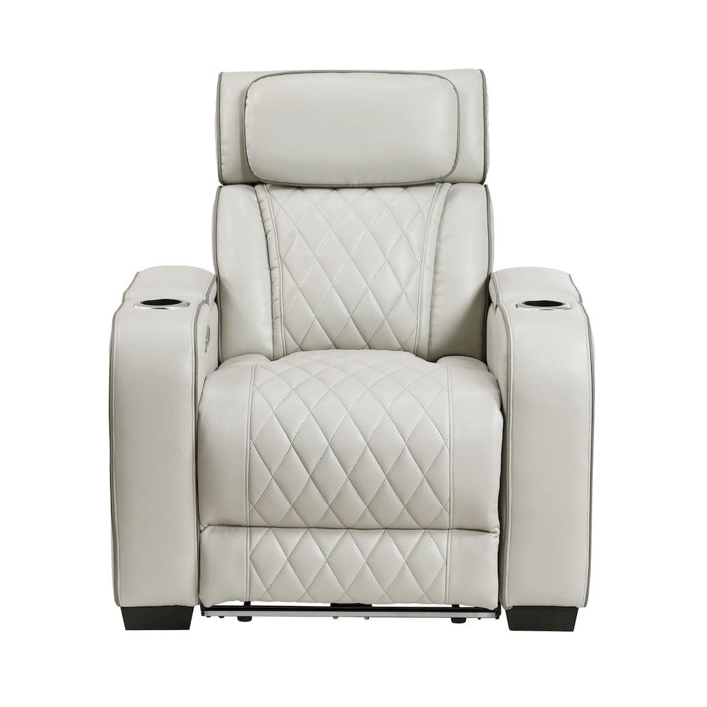 Homelegance  - Fairway Power Reclining Chair W/ Power Headrest, Cup holders and Storage Arms(Top and Side), Charging Ports and LED lighting in Taupe - 9516TPE-1PWH  view 3