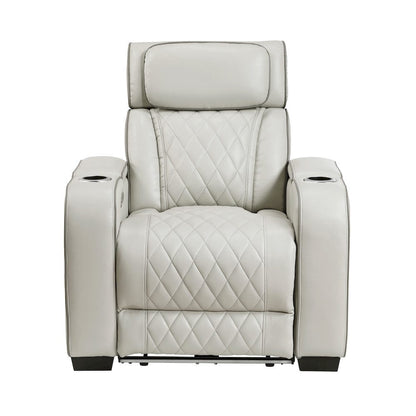 Homelegance  - Fairway Power Reclining Chair W/ Power Headrest, Cup holders and Storage Arms(Top and Side), Charging Ports and LED lighting in Taupe - 9516TPE-1PWH  view 3