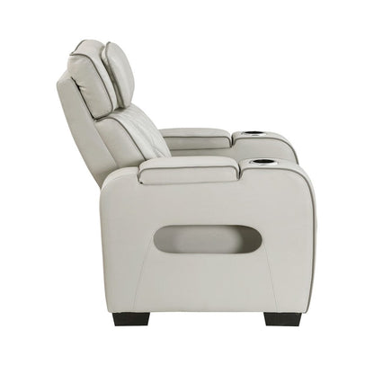 Homelegance  - Fairway Power Reclining Chair W/ Power Headrest, Cup holders and Storage Arms(Top and Side), Charging Ports and LED lighting in Taupe - 9516TPE-1PWH  view 4