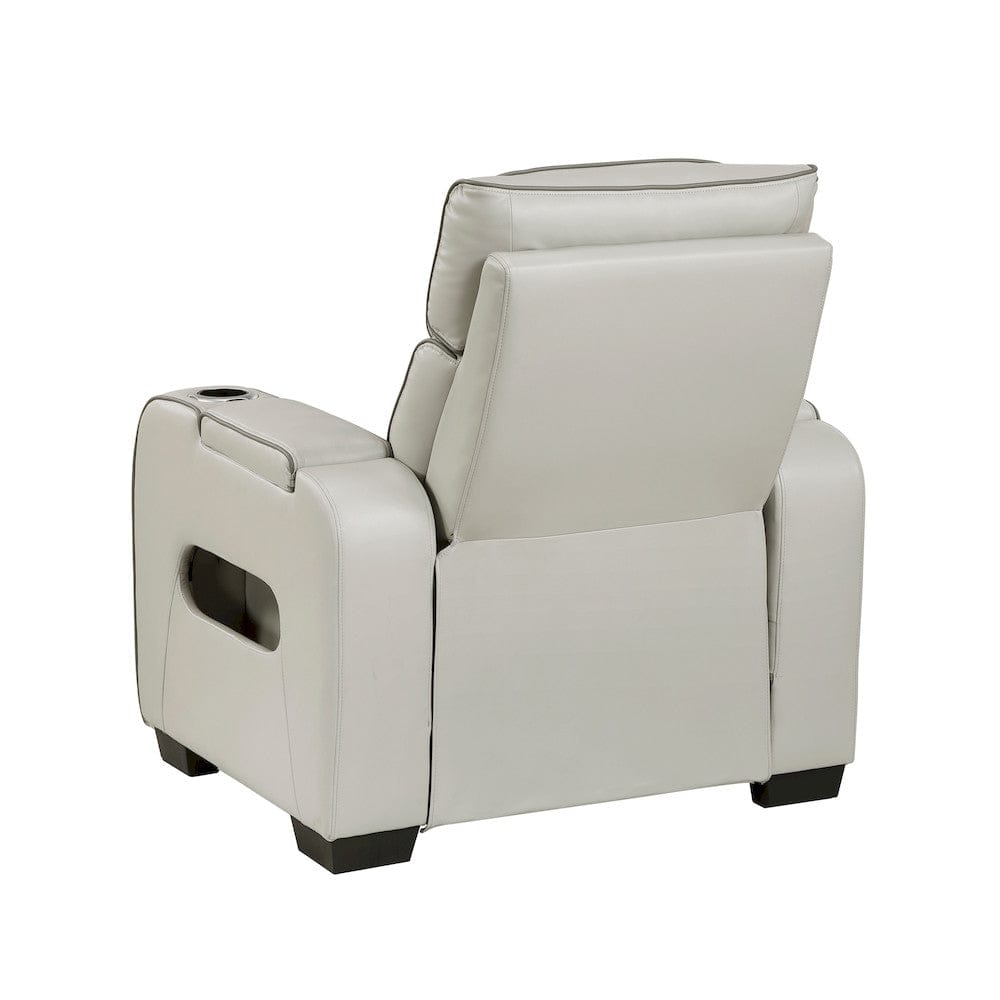 Homelegance  - Fairway Power Reclining Chair W/ Power Headrest, Cup holders and Storage Arms(Top and Side), Charging Ports and LED lighting in Taupe - 9516TPE-1PWH  view 5
