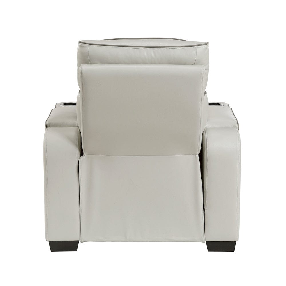 Homelegance  - Fairway Power Reclining Chair W/ Power Headrest, Cup holders and Storage Arms(Top and Side), Charging Ports and LED lighting in Taupe - 9516TPE-1PWH  view 6