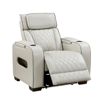 Homelegance  - Fairway Power Reclining Chair W/ Power Headrest, Cup holders and Storage Arms(Top and Side), Charging Ports and LED lighting in Taupe - 9516TPE-1PWH  view 7