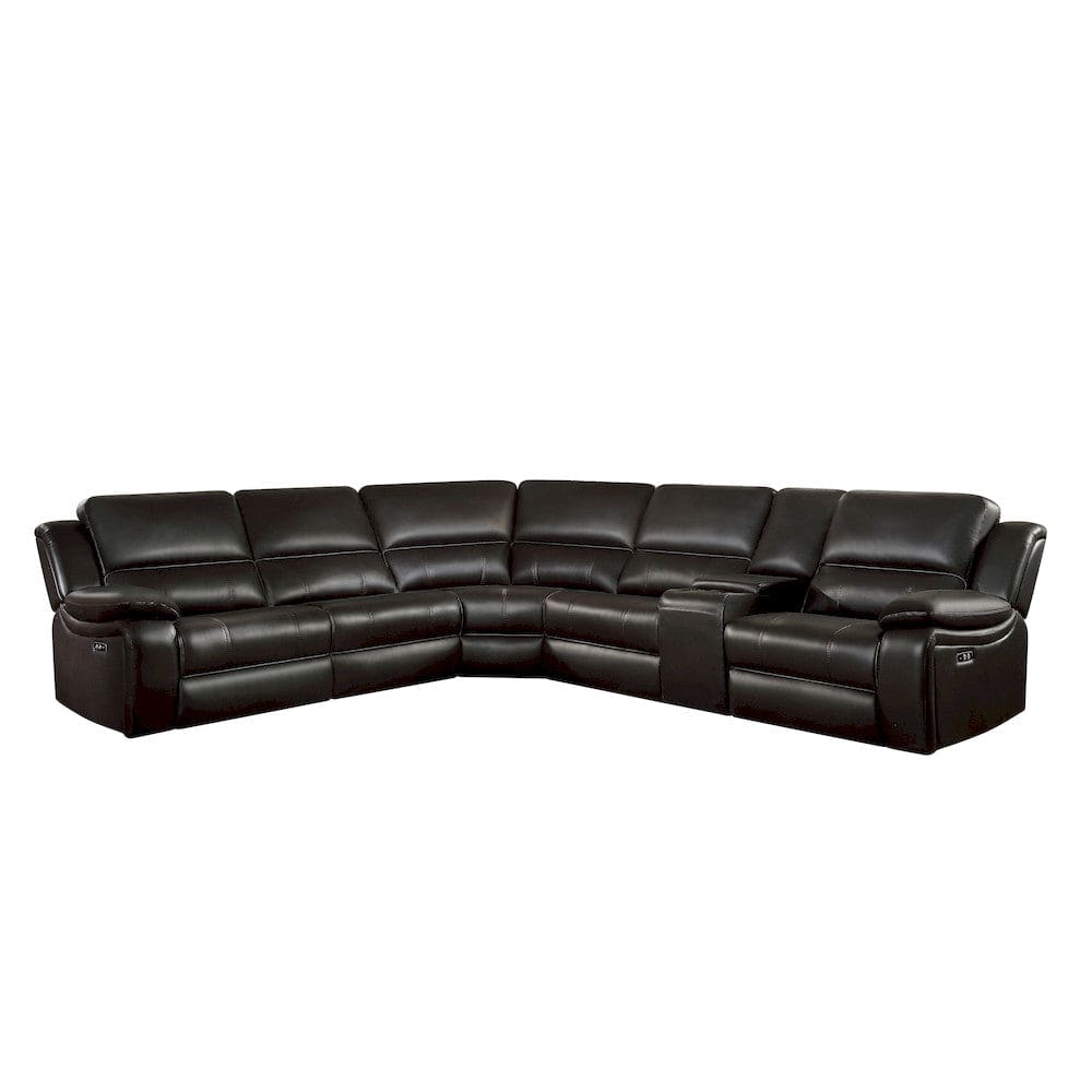 Homelegance  - Falun 6-Piece Modular Power Reclining Sectional in Dark brown - 8260DBx6PW  view 2