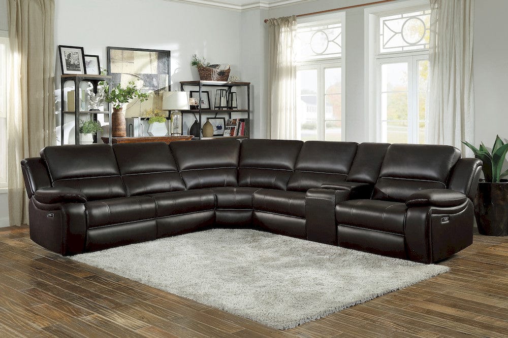 Homelegance  - Falun 6-Piece Modular Power Reclining Sectional in Dark brown - 8260DBx6PW  view 11