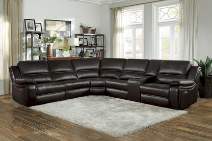 Homelegance  - Falun 6-Piece Modular Power Reclining Sectional in Dark brown - 8260DBx6PW  view 11