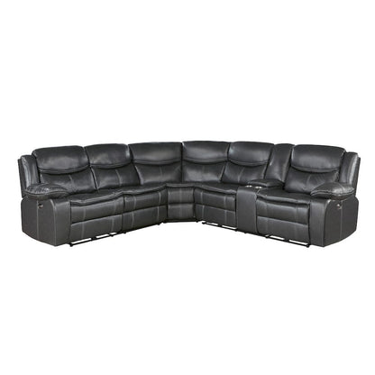 Homelegance  - Fargo 3-Piece Power Reclining Sectional W/ Right Console in Dark gray - 8528DGxSCPW  view 1