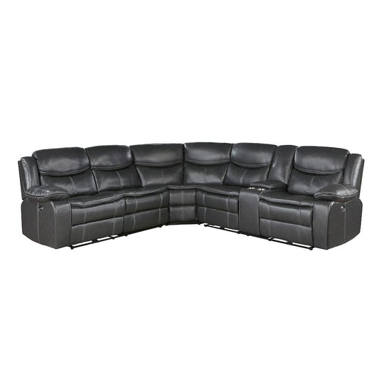 Homelegance  - Fargo 3-Piece Power Reclining Sectional W/ Right Console in Dark gray - 8528DGxSCPW  view 1