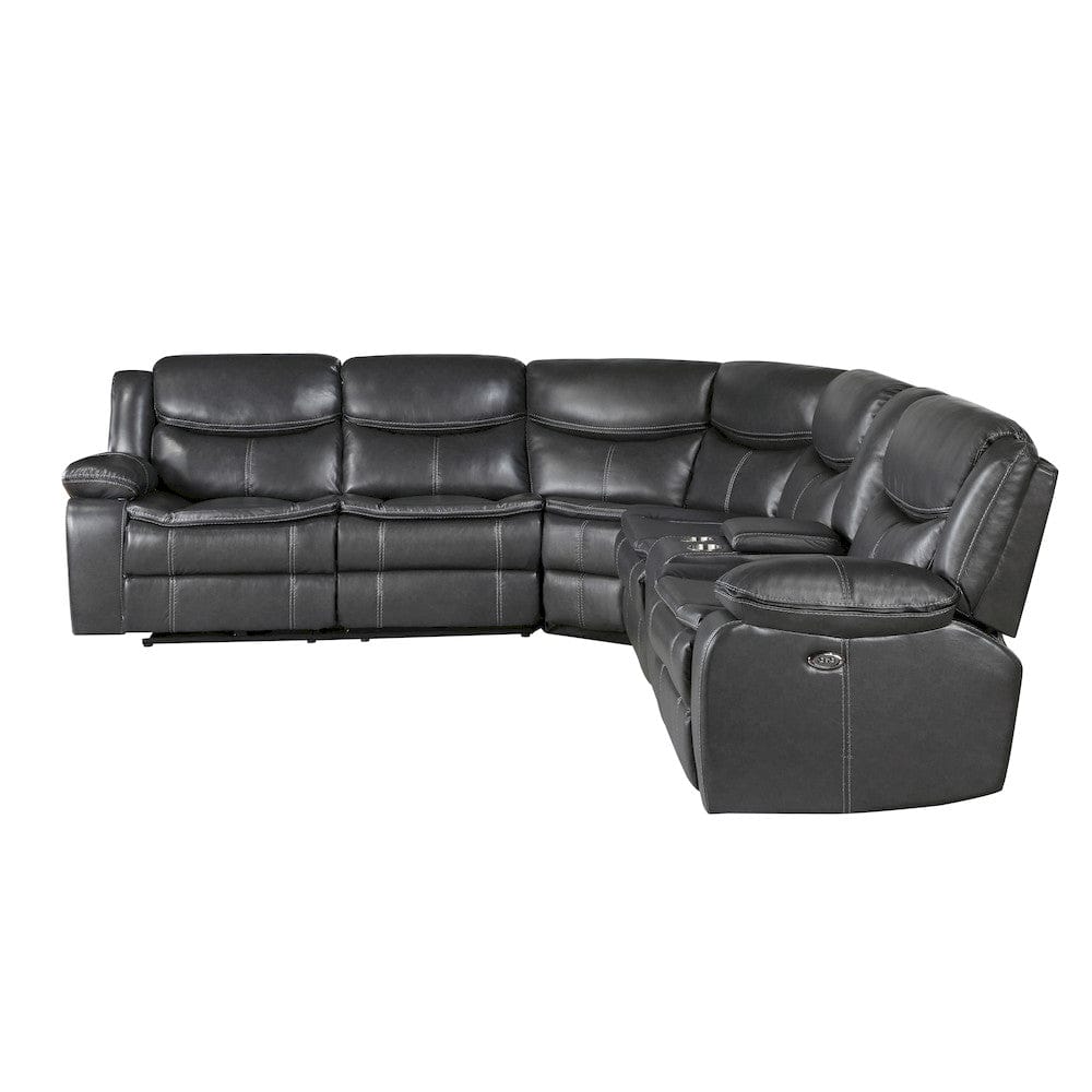 Homelegance  - Fargo 3-Piece Power Reclining Sectional W/ Right Console in Dark gray - 8528DGxSCPW  view 3