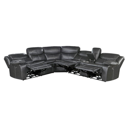 Homelegance  - Fargo 3-Piece Power Reclining Sectional W/ Right Console in Dark gray - 8528DGxSCPW  view 5