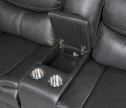 Homelegance  - Fargo 3-Piece Power Reclining Sectional W/ Right Console in Dark gray - 8528DGxSCPW  view 6
