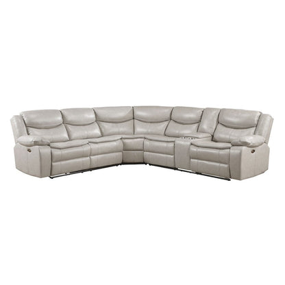 Homelegance  - Fargo 3-Piece Power Reclining Sectional W/ Right Console in Silver Gray - 8528TPxSCPW  view 1