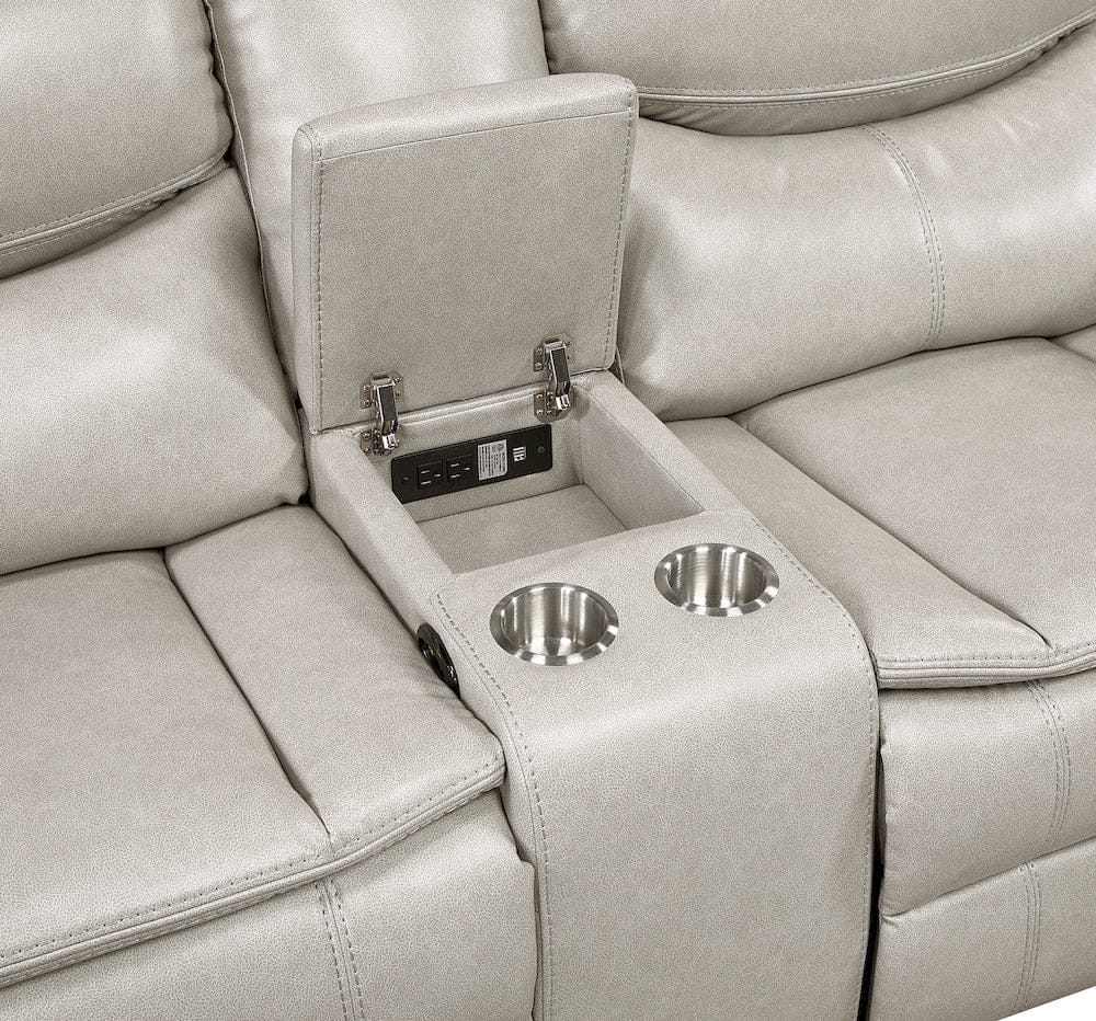 Homelegance  - Fargo 3-Piece Power Reclining Sectional W/ Right Console in Silver Gray - 8528TPxSCPW  view 4