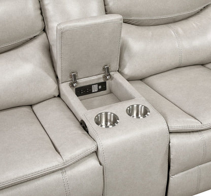 Homelegance  - Fargo 3-Piece Power Reclining Sectional W/ Right Console in Silver Gray - 8528TPxSCPW  view 4