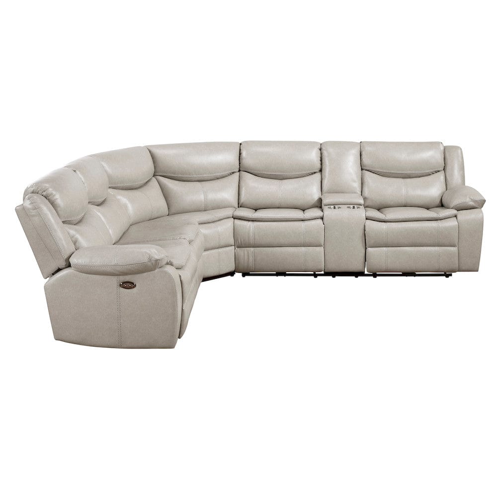 Homelegance  - Fargo 3-Piece Power Reclining Sectional W/ Right Console in Silver Gray - 8528TPxSCPW  view 7
