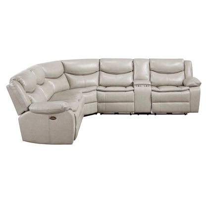Homelegance  - Fargo 3-Piece Power Reclining Sectional W/ Right Console in Silver Gray - 8528TPxSCPW  view 7