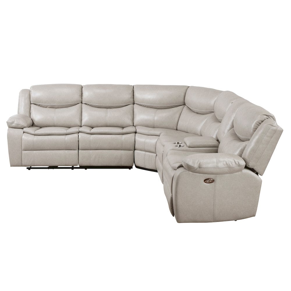 Homelegance  - Fargo 3-Piece Power Reclining Sectional W/ Right Console in Silver Gray - 8528TPxSCPW  view 8