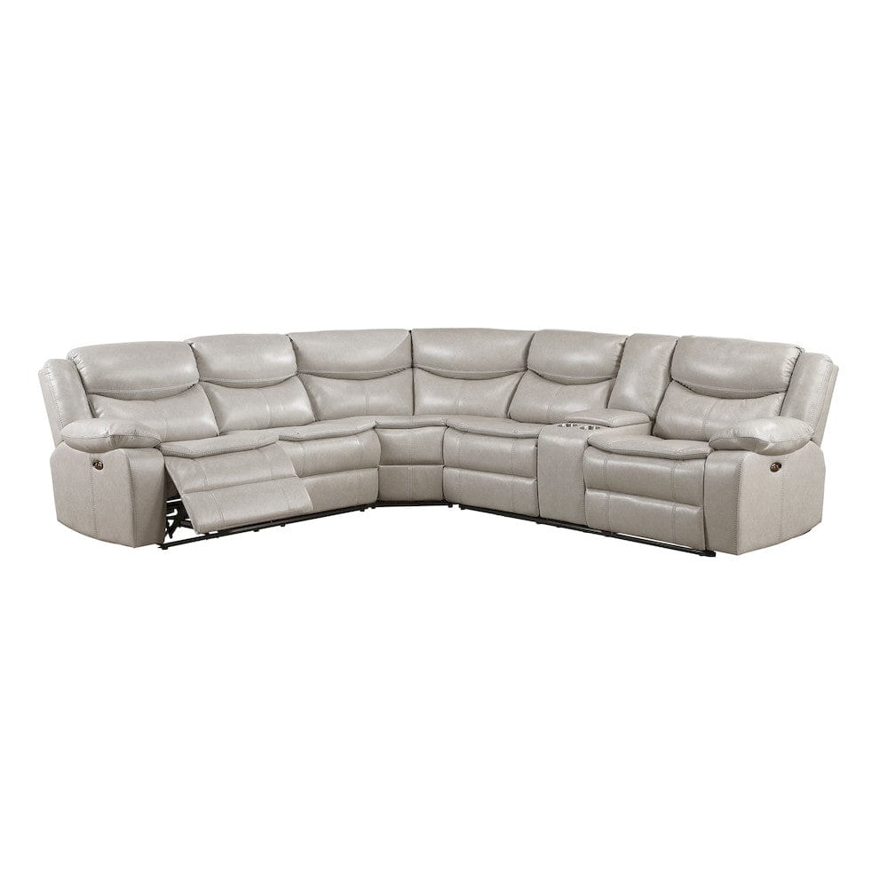 Homelegance  - Fargo 3-Piece Power Reclining Sectional W/ Right Console in Silver Gray - 8528TPxSCPW  view 9