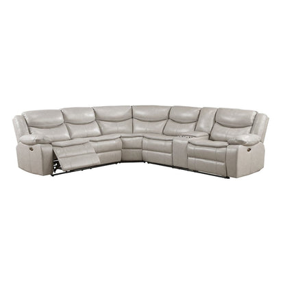 Homelegance  - Fargo 3-Piece Power Reclining Sectional W/ Right Console in Silver Gray - 8528TPxSCPW  view 9