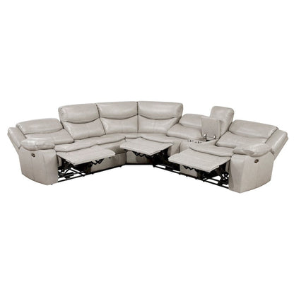 Homelegance  - Fargo 3-Piece Power Reclining Sectional W/ Right Console in Silver Gray - 8528TPxSCPW  view 10