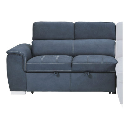 Homelegance  - Ferriday 2-Piece Sectional W/ Adjustable Headrests, Pull-out Bed and Right Chaise W/ Hidden Storage in Blue - 8228BUx  view 10
