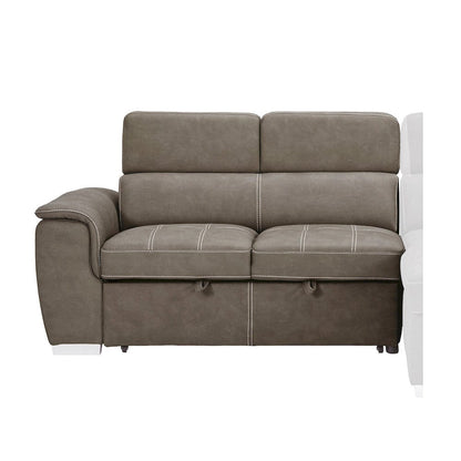 Homelegance  - Ferriday 2-Piece Sectional W/ Adjustable Headrests, Pull-out Bed and Right Chaise W/ Hidden Storage in Taupe - 8228TPx  view 11