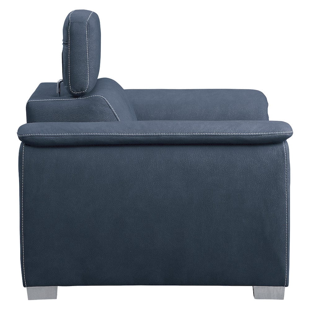 Homelegance  - Ferriday Chair W/ Pull-out Ottoman in Blue - 8228BU-1  view 3