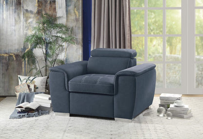 Homelegance  - Ferriday Chair W/ Pull-out Ottoman in Blue - 8228BU-1  view 6