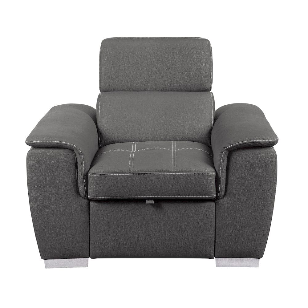 Homelegance  - Ferriday Chair W/ Pull-out Ottoman in Gray - 8228GY-1  view 1