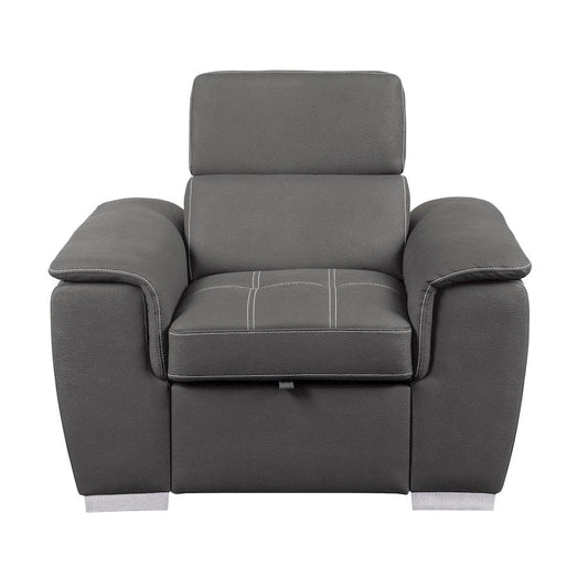 Homelegance  - Ferriday Chair W/ Pull-out Ottoman in Gray - 8228GY-1  view 1